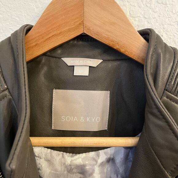 Soia & Kyo Gray Leather Jacket Size Small Genuine Lambskin - Picture 6 of 16